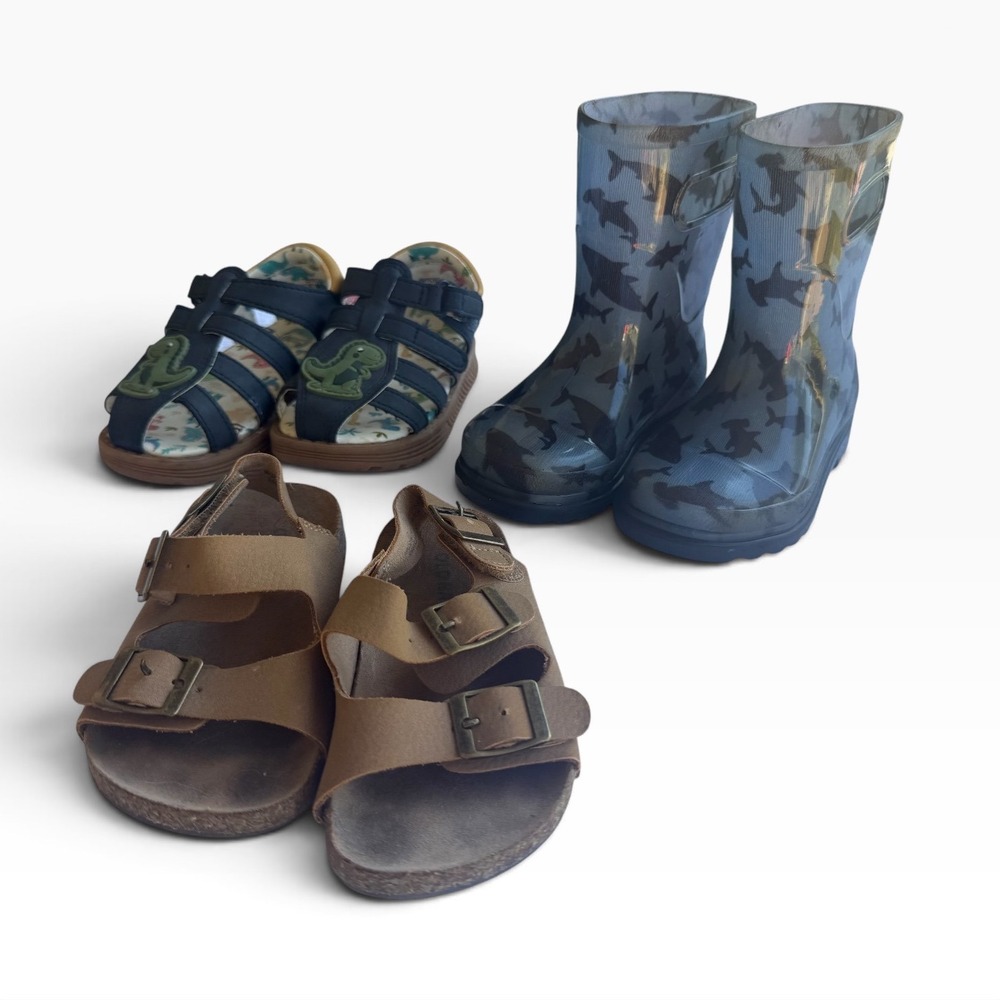 Toddler Boy Shoe Lot Size 5 6 Bundle Sandals Rain Boots Old Navy Wonder Nation